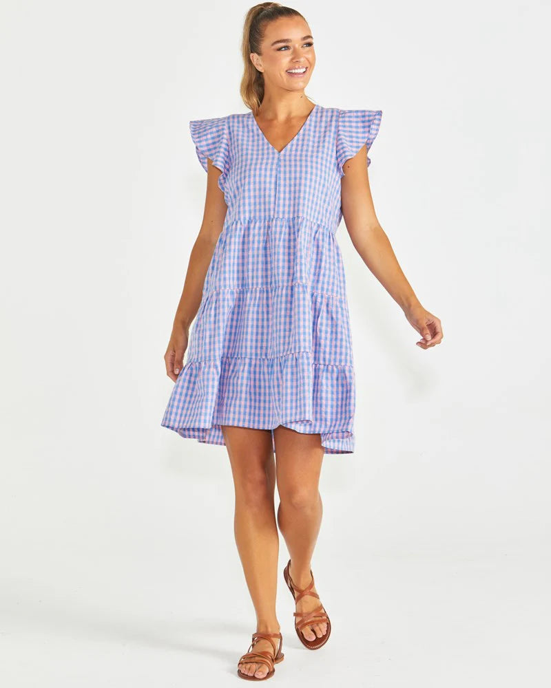 Phillipa Dress | Blue/Pink