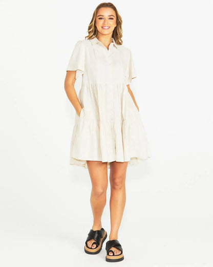 Odell Dress | Natural Stripe