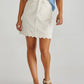 Vale Scalloped Denim Skirt | White