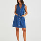 Sabine Denim Vest Dress |Mid Blue Wash