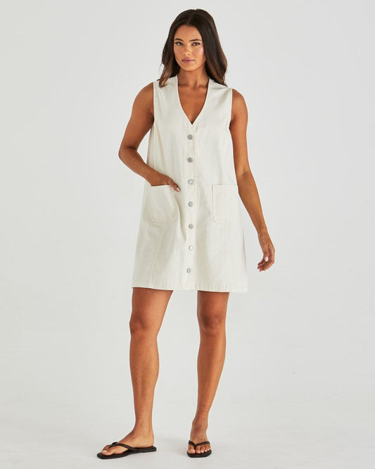 Sabine Denim Vest Dress | Parchment Wash