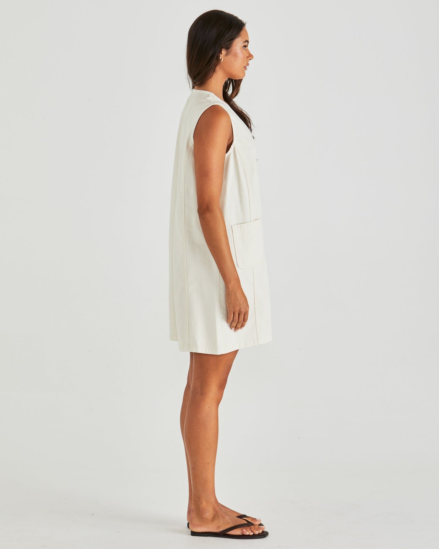 Sabine Denim Vest Dress | Parchment Wash