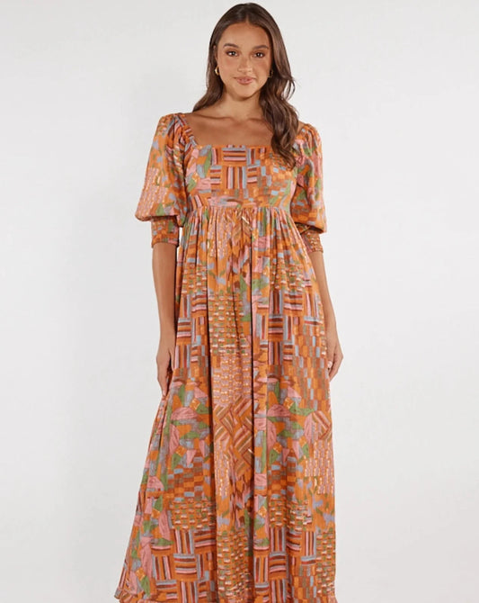 Frida Maxi Dress | Mosaic Print