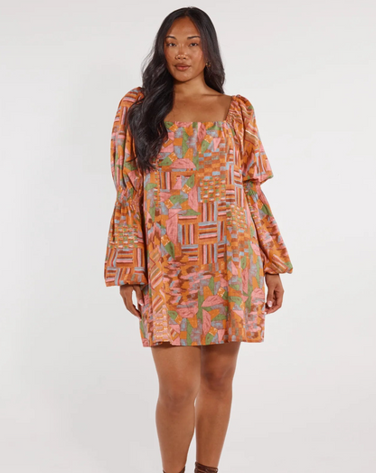 Irma Mini Dress | Mosaic Print