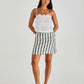 Nevada Skirt | Cream Black Stripe