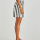 Nevada Skirt | Cream Black Stripe