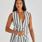 Nevada Vest | Cream Black Stripe