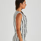 Nevada Vest | Cream Black Stripe