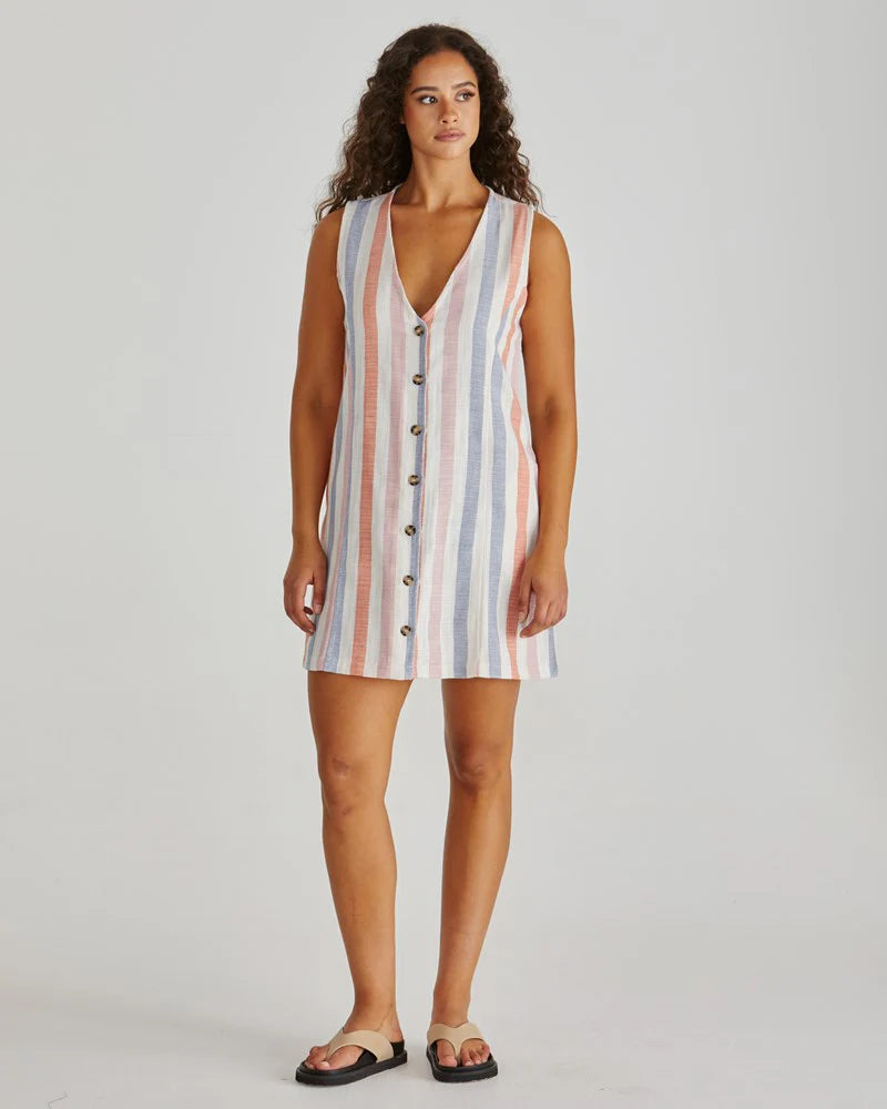 Travis Vest Dress | Multi Stripe