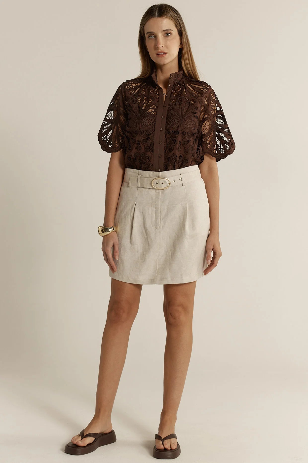 Amara Belted Skirt | Flax