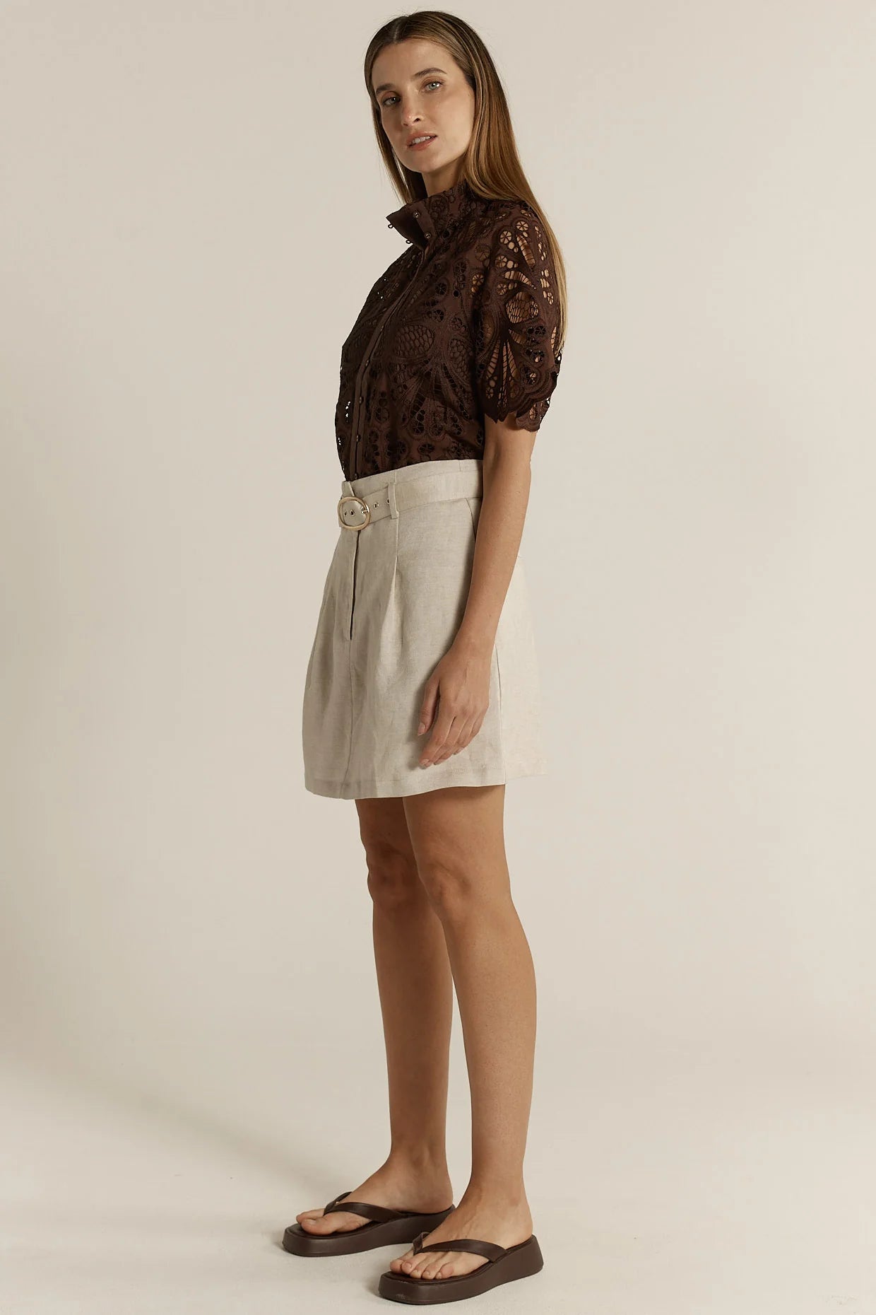 Amara Belted Skirt | Flax