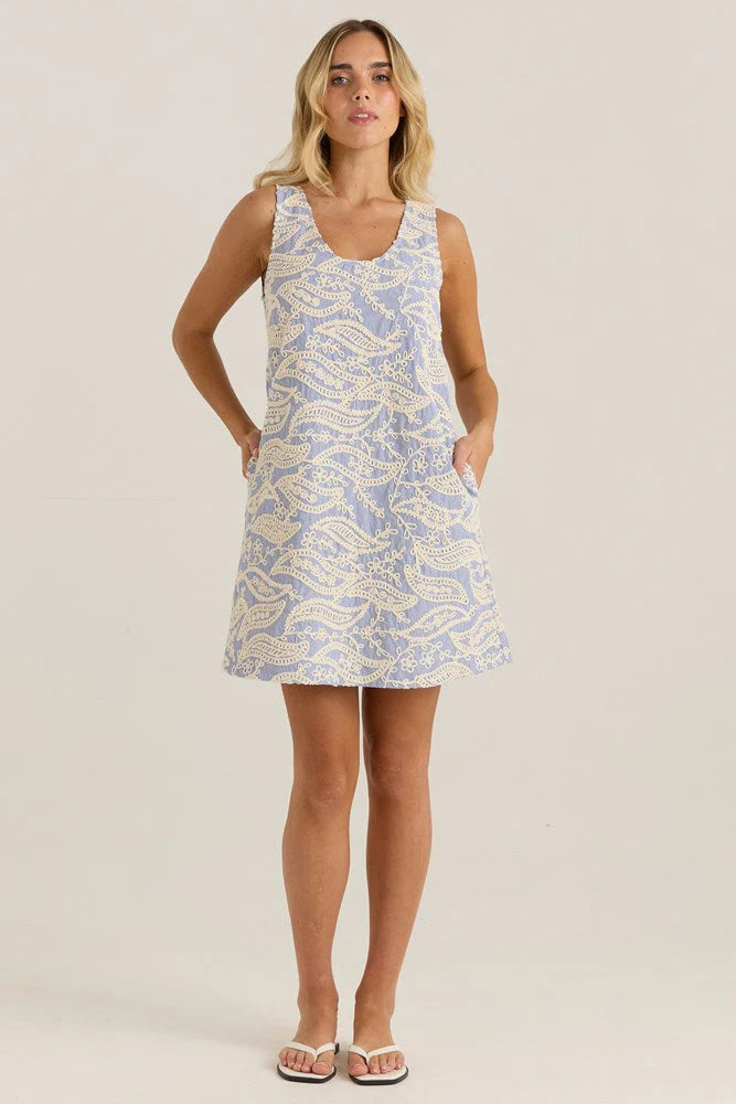 Kaia Shift Dress | Blue/White