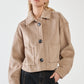 Rochelle Cropped Coat | Mushroom Grey Brown