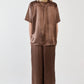Eddy Crushed Satin Pant | Chocolate Brown