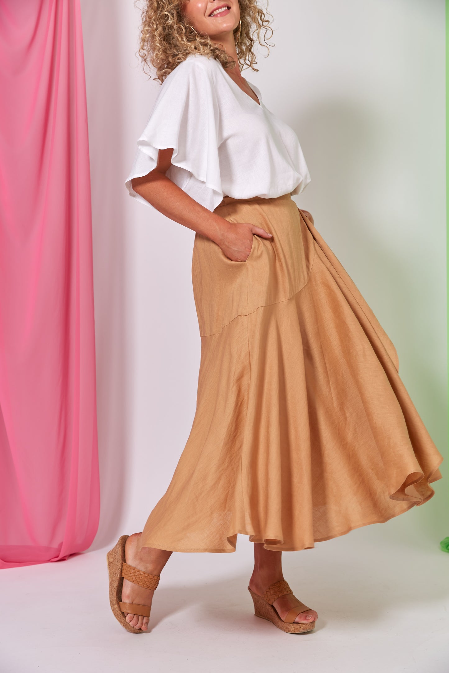 La Vie Wrap Skirt | Caramel