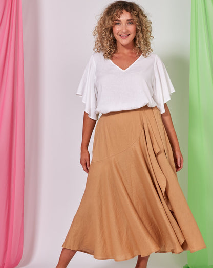 La Vie Wrap Skirt | Caramel