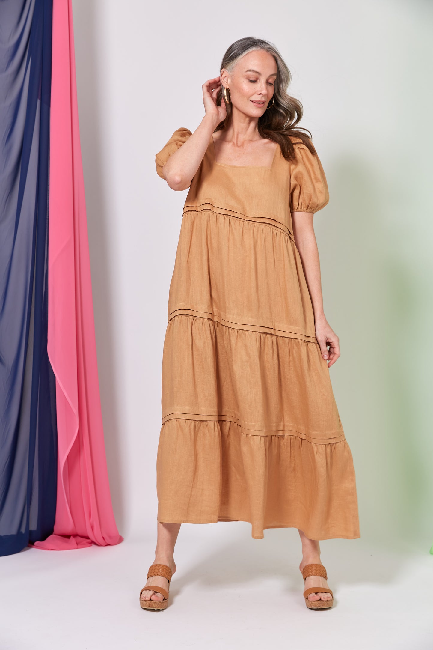 La Vie Pintuck Maxi | Caramel