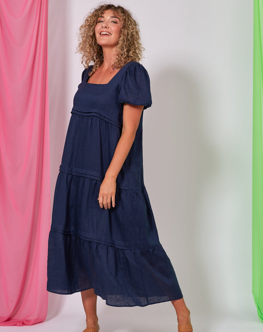 La Vie Pintuck Maxi | Sapphire