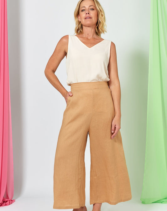 La Vie Crop Pant | Caramel