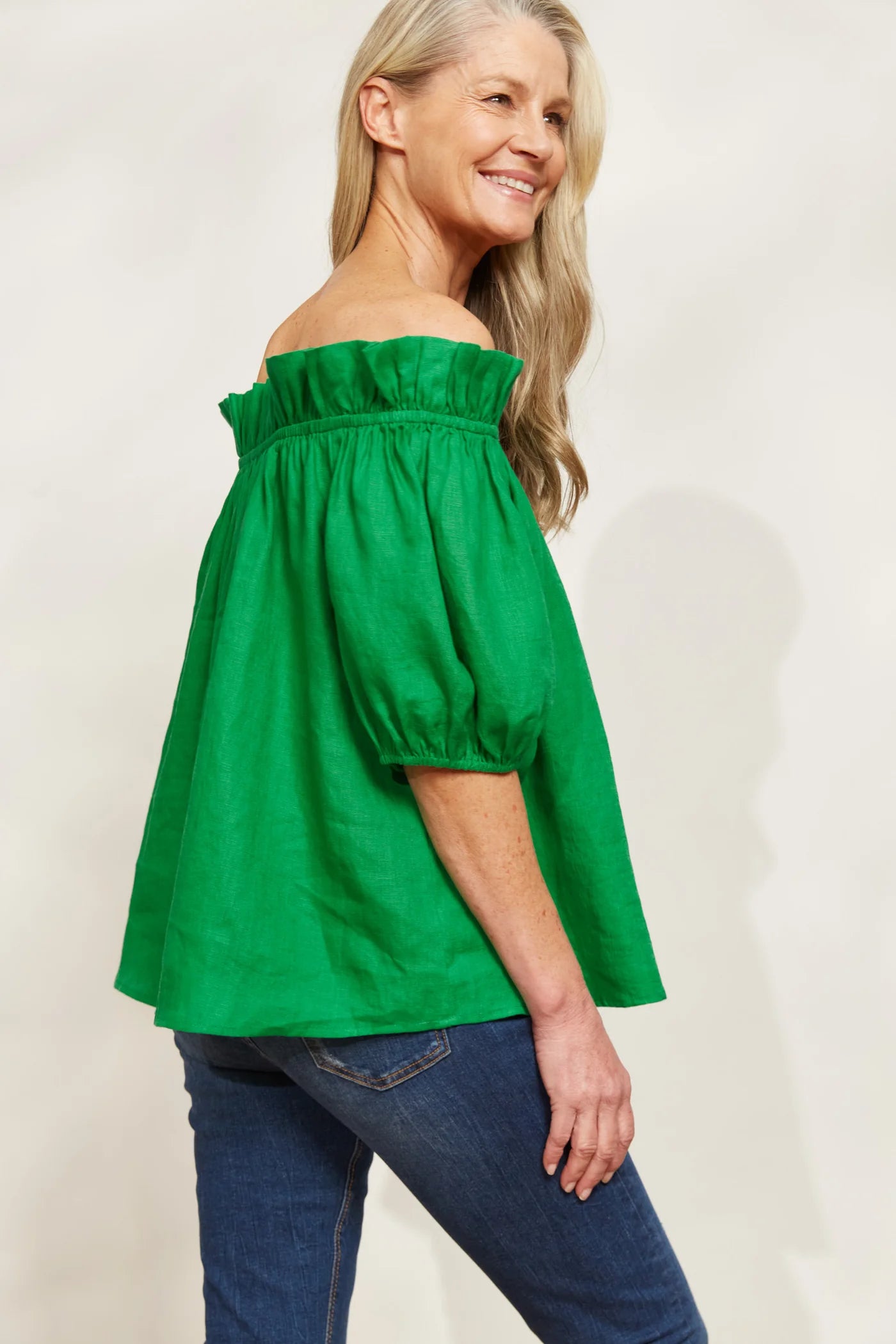 Halcyon Ruched Top | Emerald