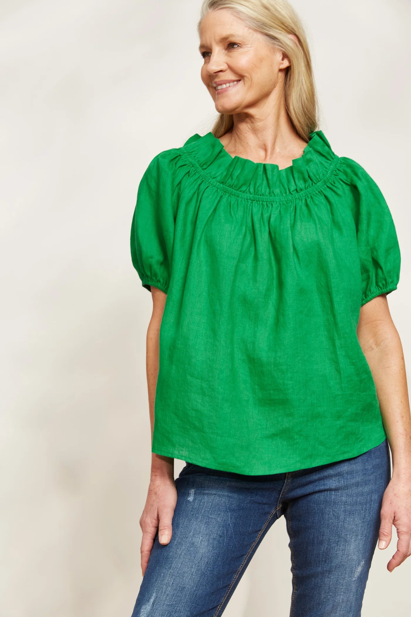 Halcyon Ruched Top | Emerald