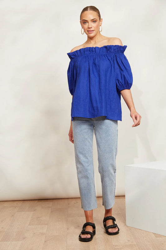 Halcyon Ruched Top | Cobalt