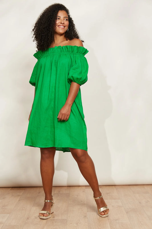 Halcyon Ruched Dress | Emerald