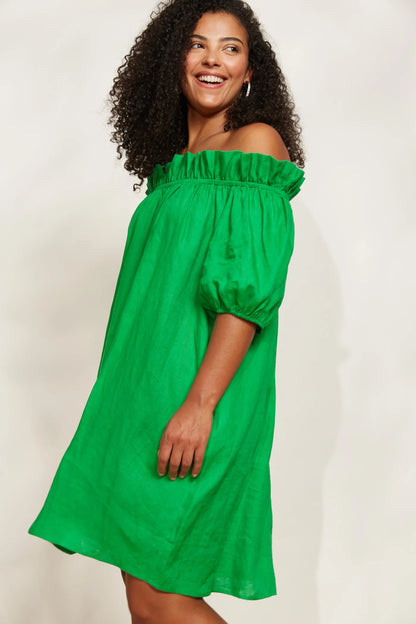 Halcyon Ruched Dress | Emerald