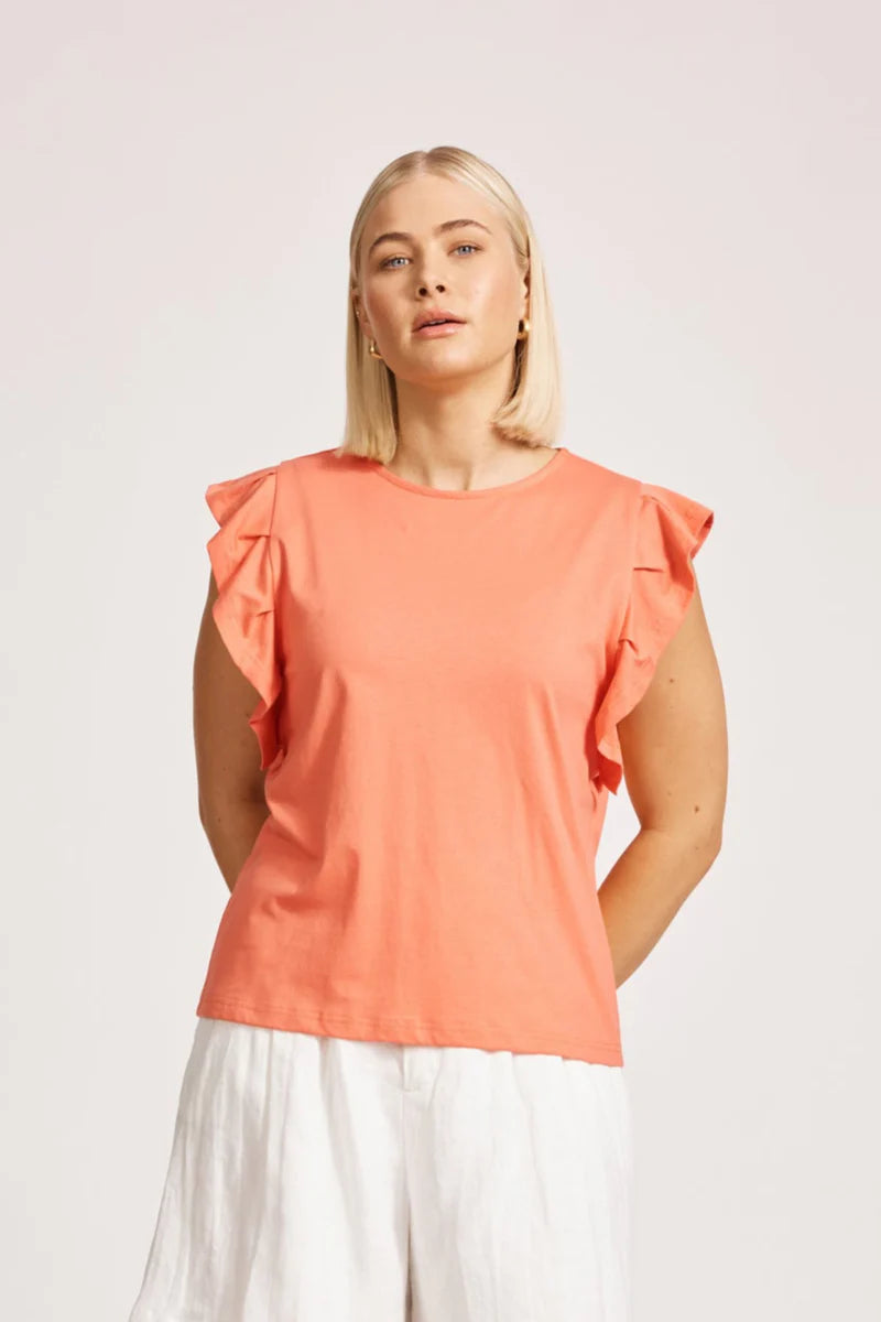 Francia Frill Tank | Coral