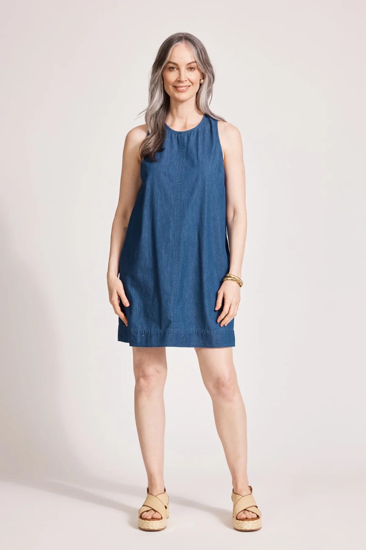 Melenia Denim Tank Dress | Indigo