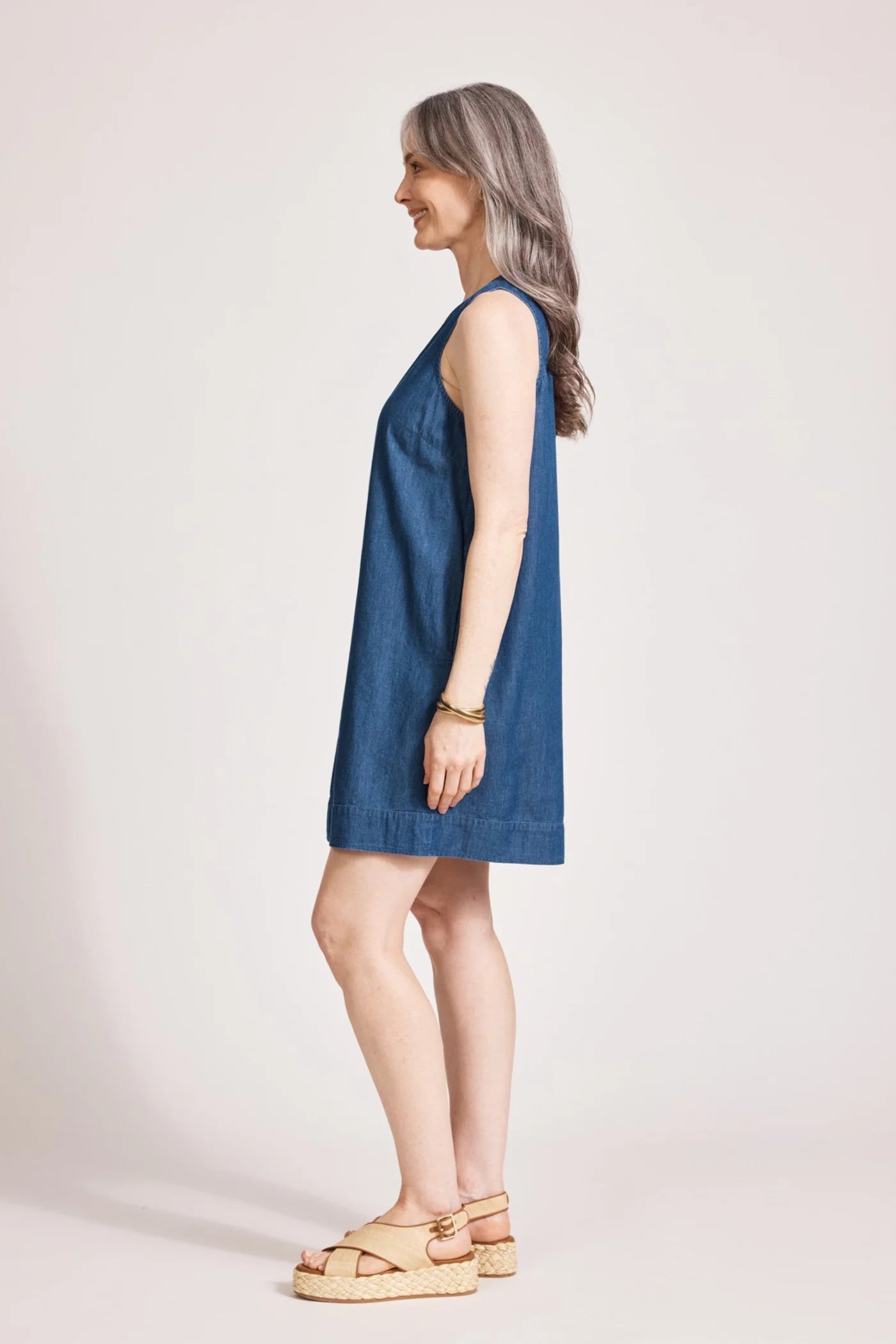 Melenia Denim Tank Dress | Indigo