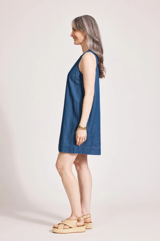 Melenia Denim Tank Dress | Indigo