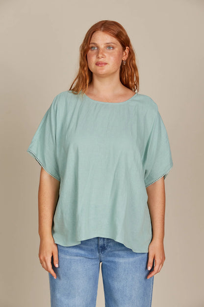 Amelie Relaxed Top | Seafoam