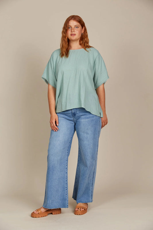 Amelle Relaxed Top | Seafoam