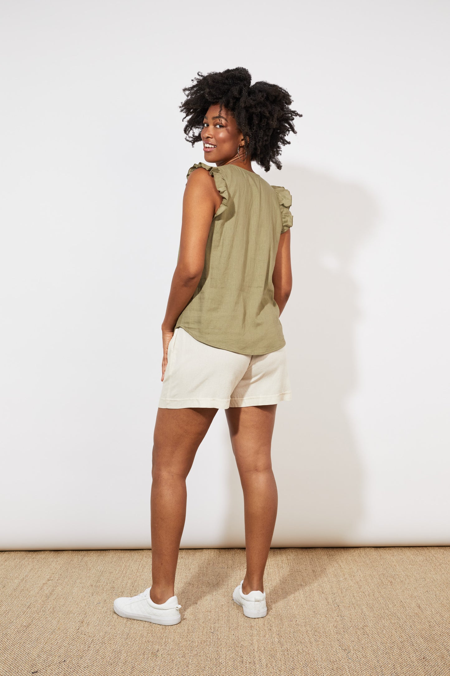 Tanna Frill Top | Khaki