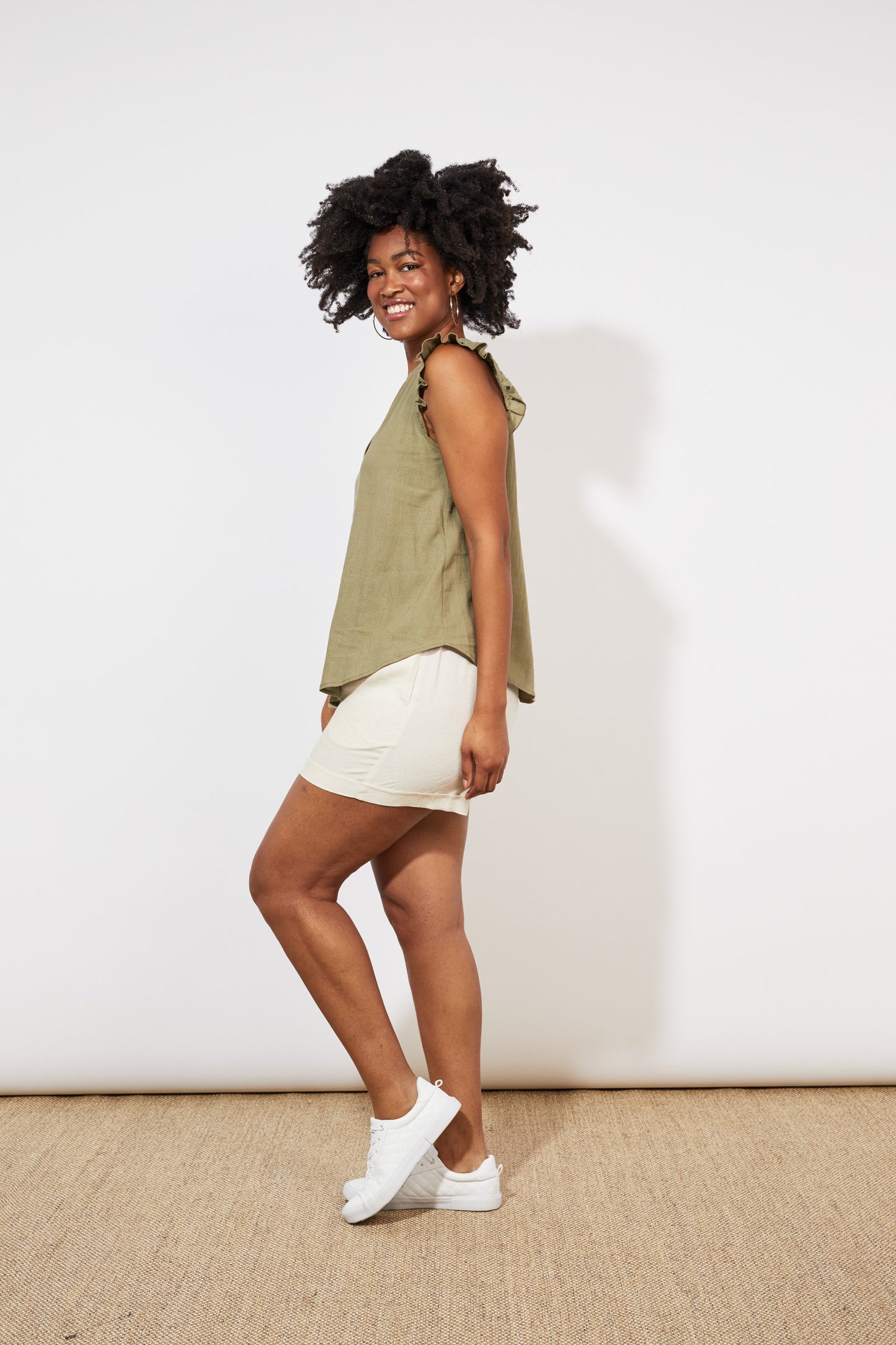 Tanna Frill Top | Khaki