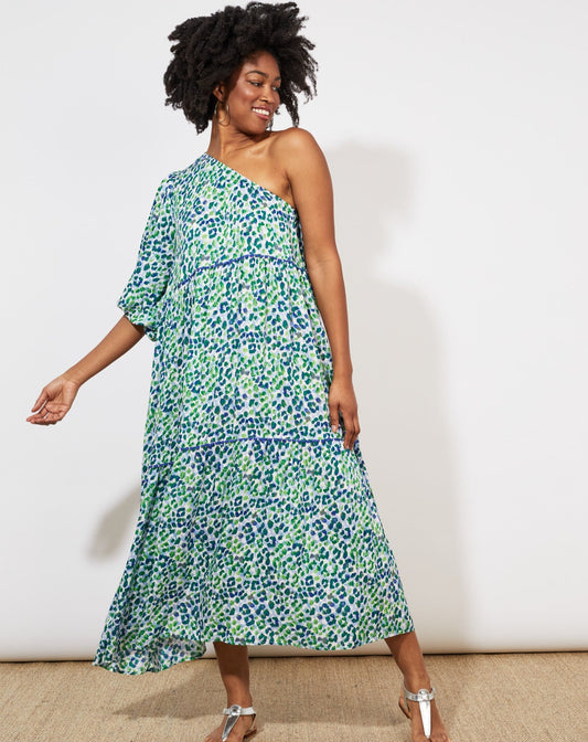 Lamu One Shoulder Dress | Savanna Blue