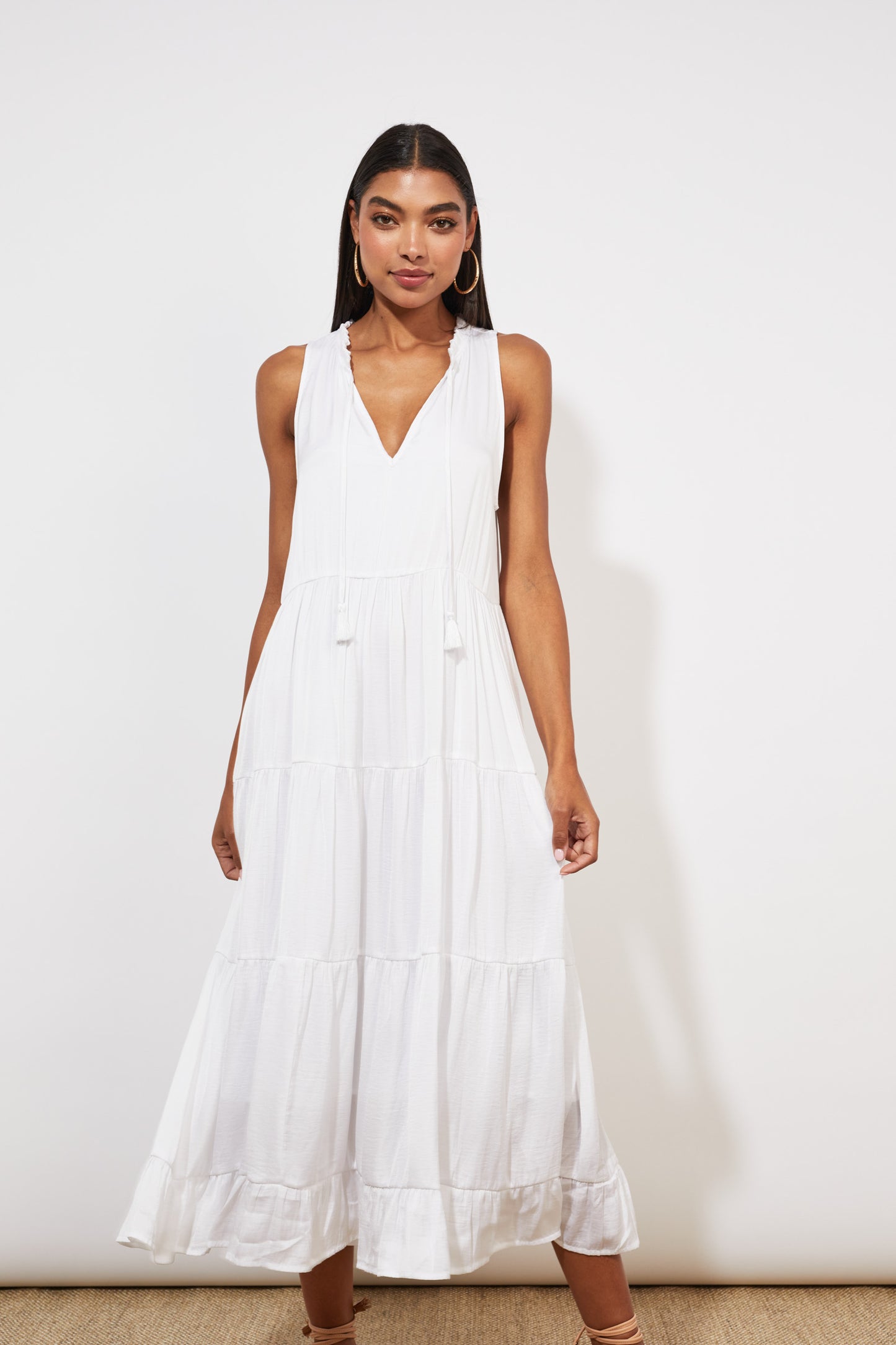 Barbados Tiered Maxi | Coconut