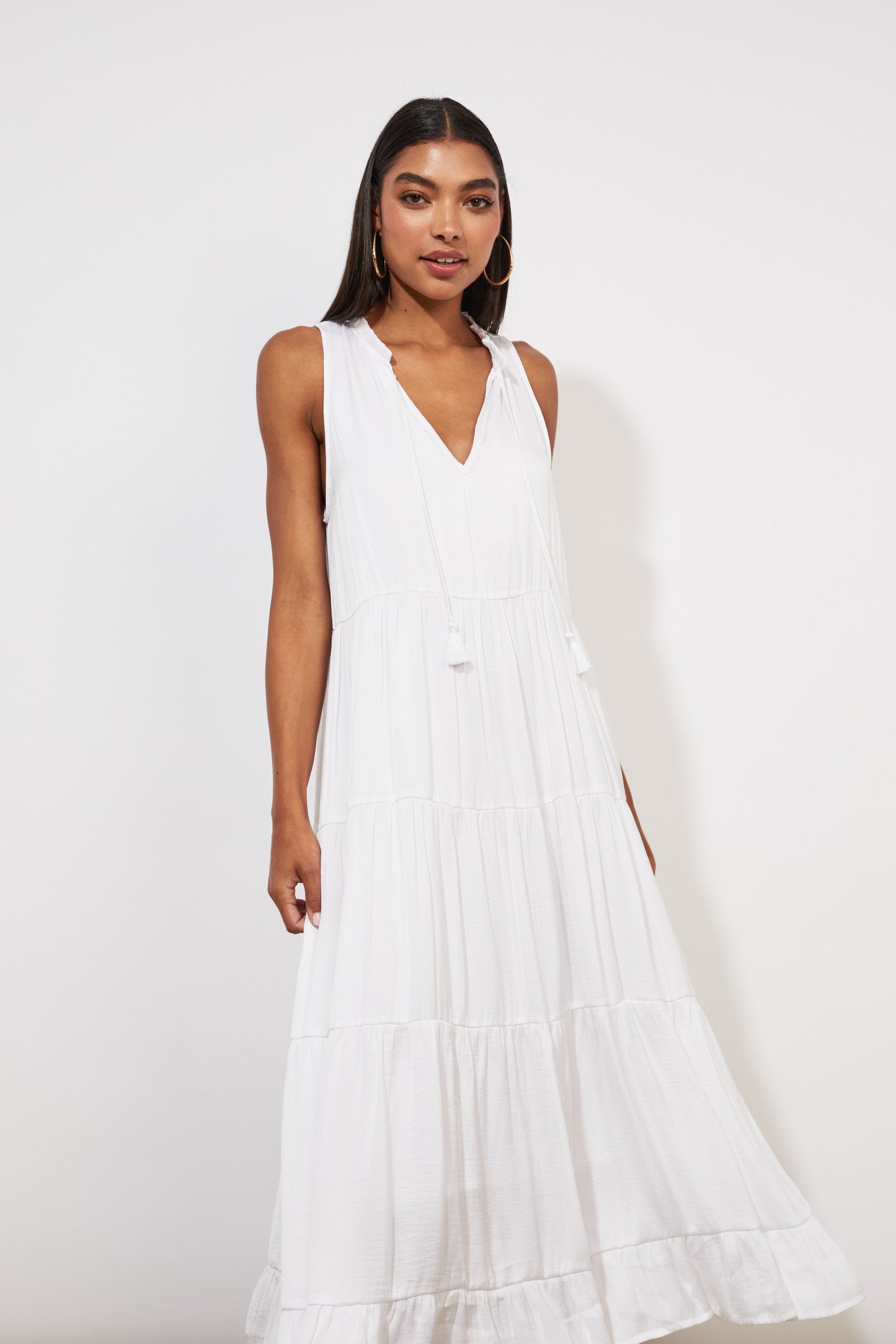 Barbados Tiered Maxi | Coconut