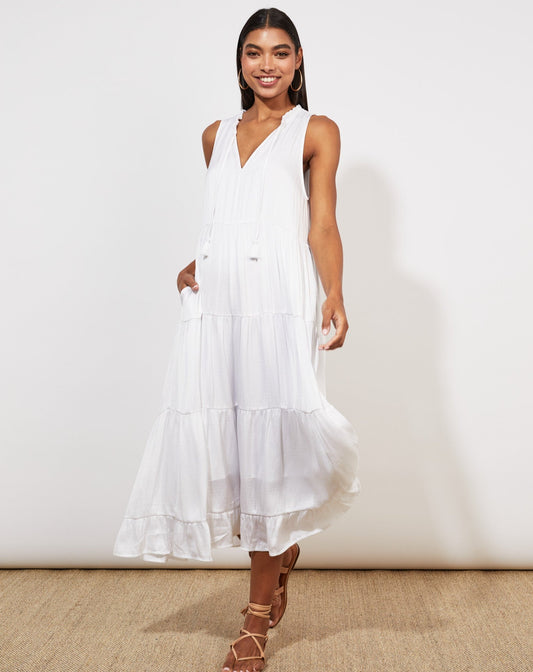 Barbados Tiered Maxi | Coconut