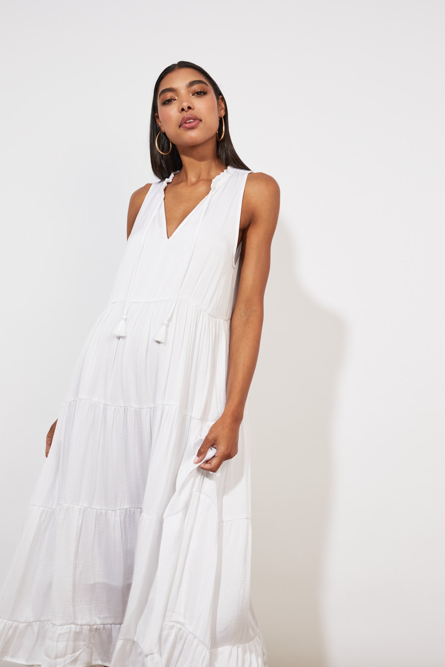 Barbados Tiered Maxi | Coconut