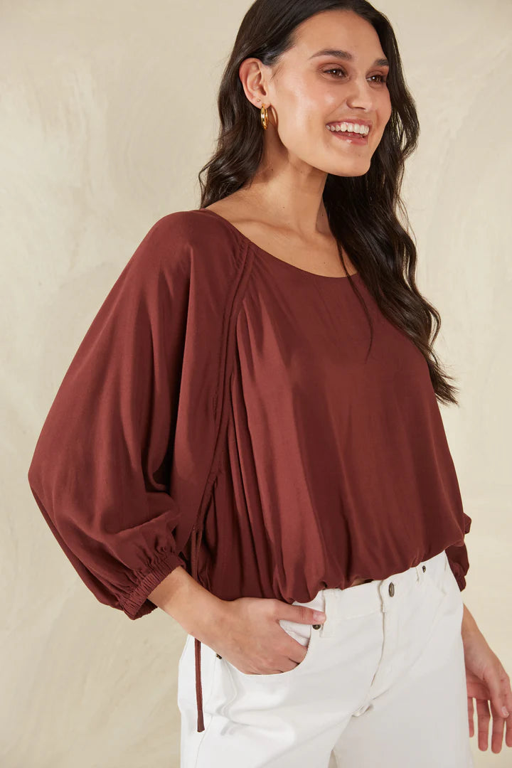 Palermo Drawstring Top | Espresso