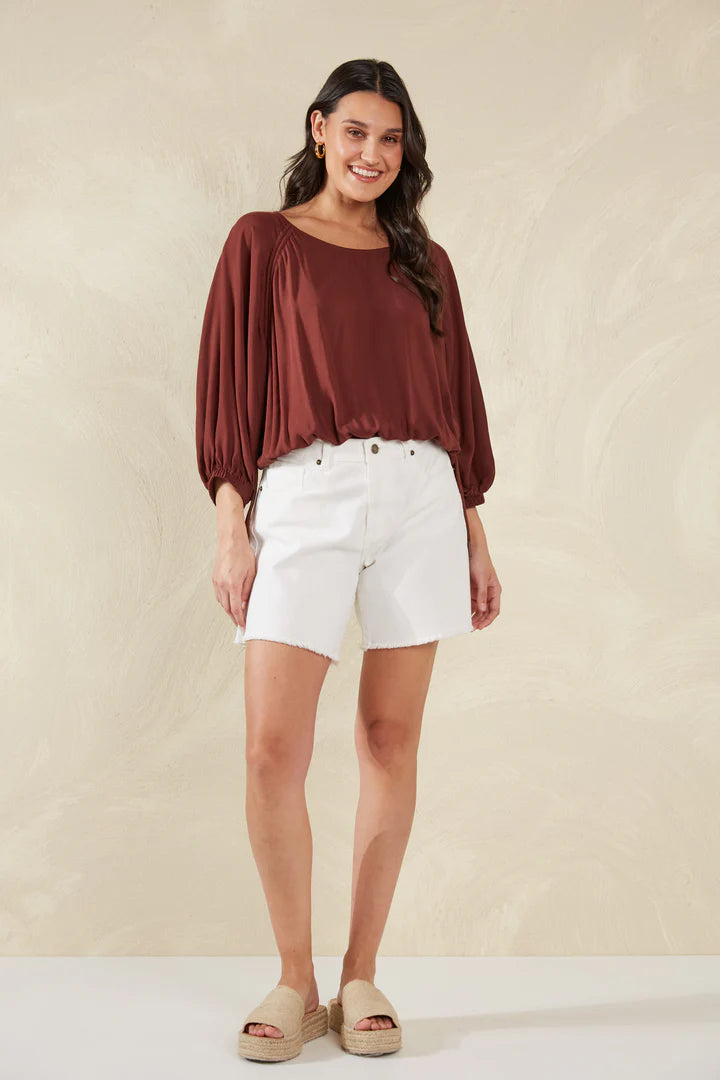 Palermo Drawstring Top | Espresso