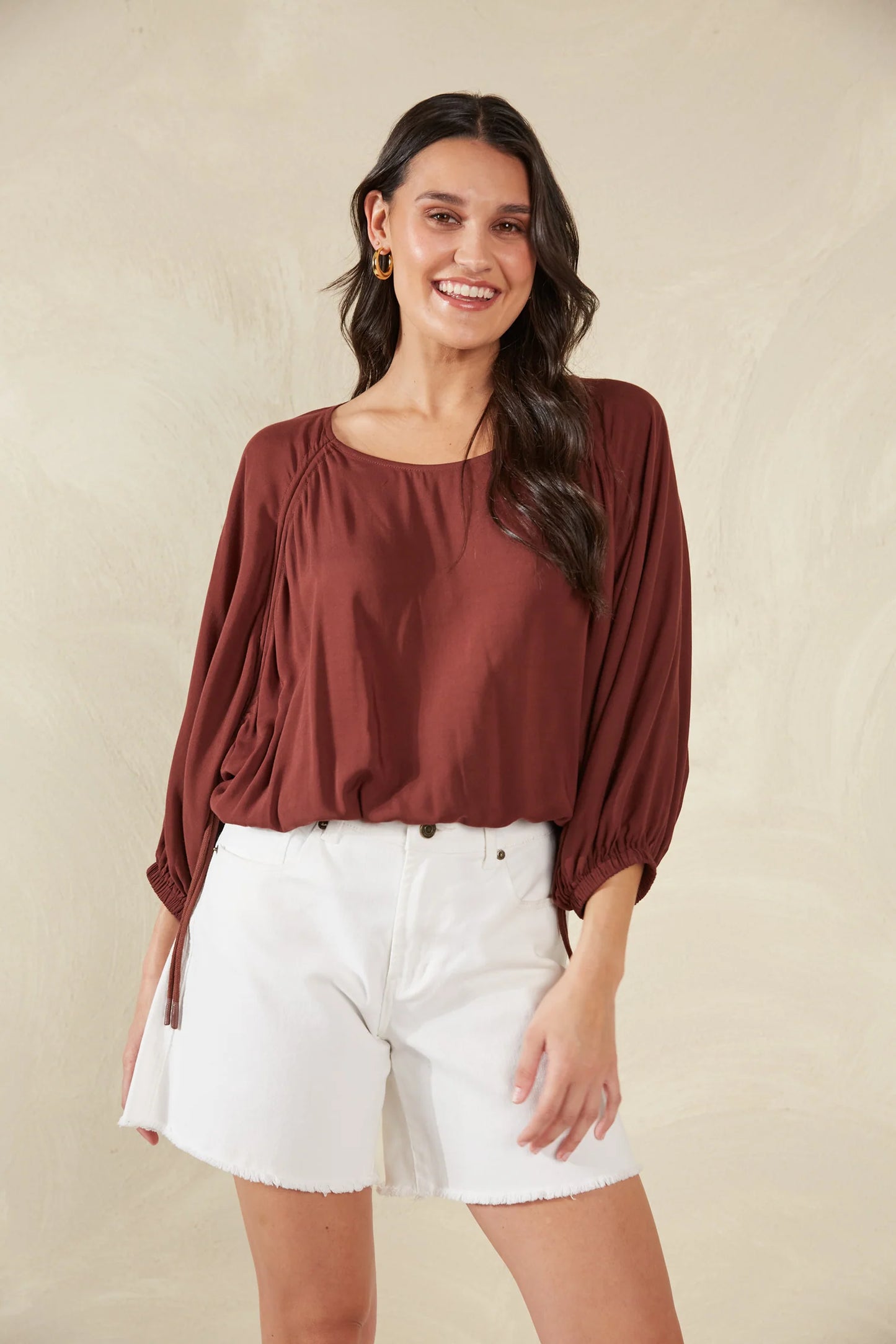 Palermo Drawstring Top | Espresso