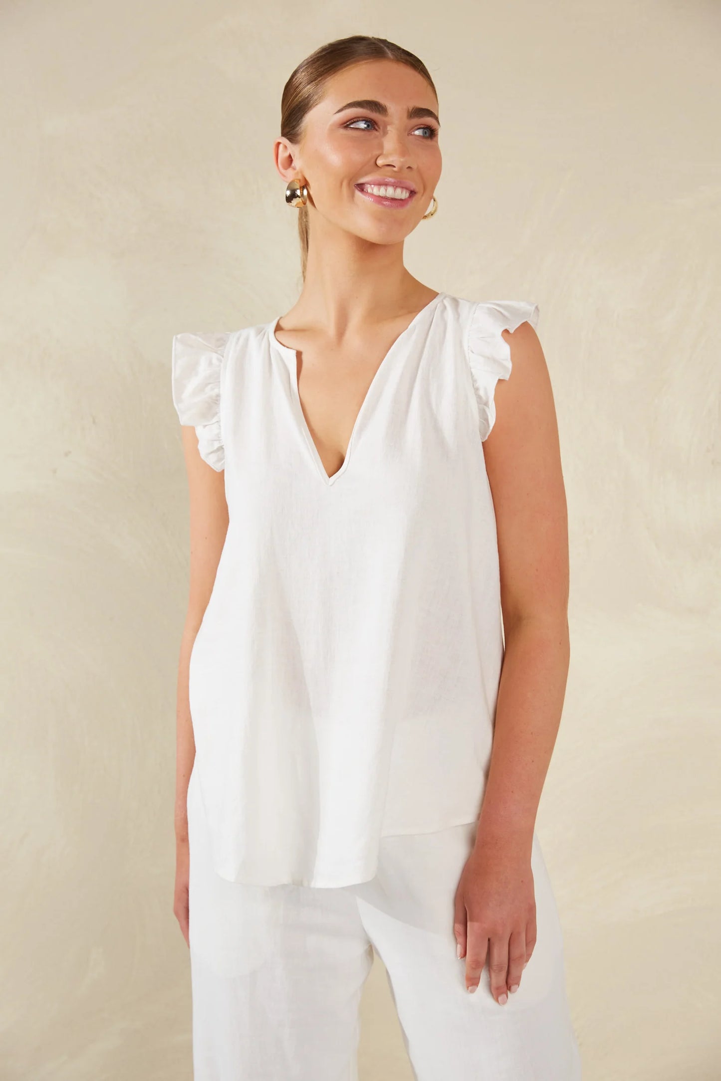 Florence Frill Tank | Bianco