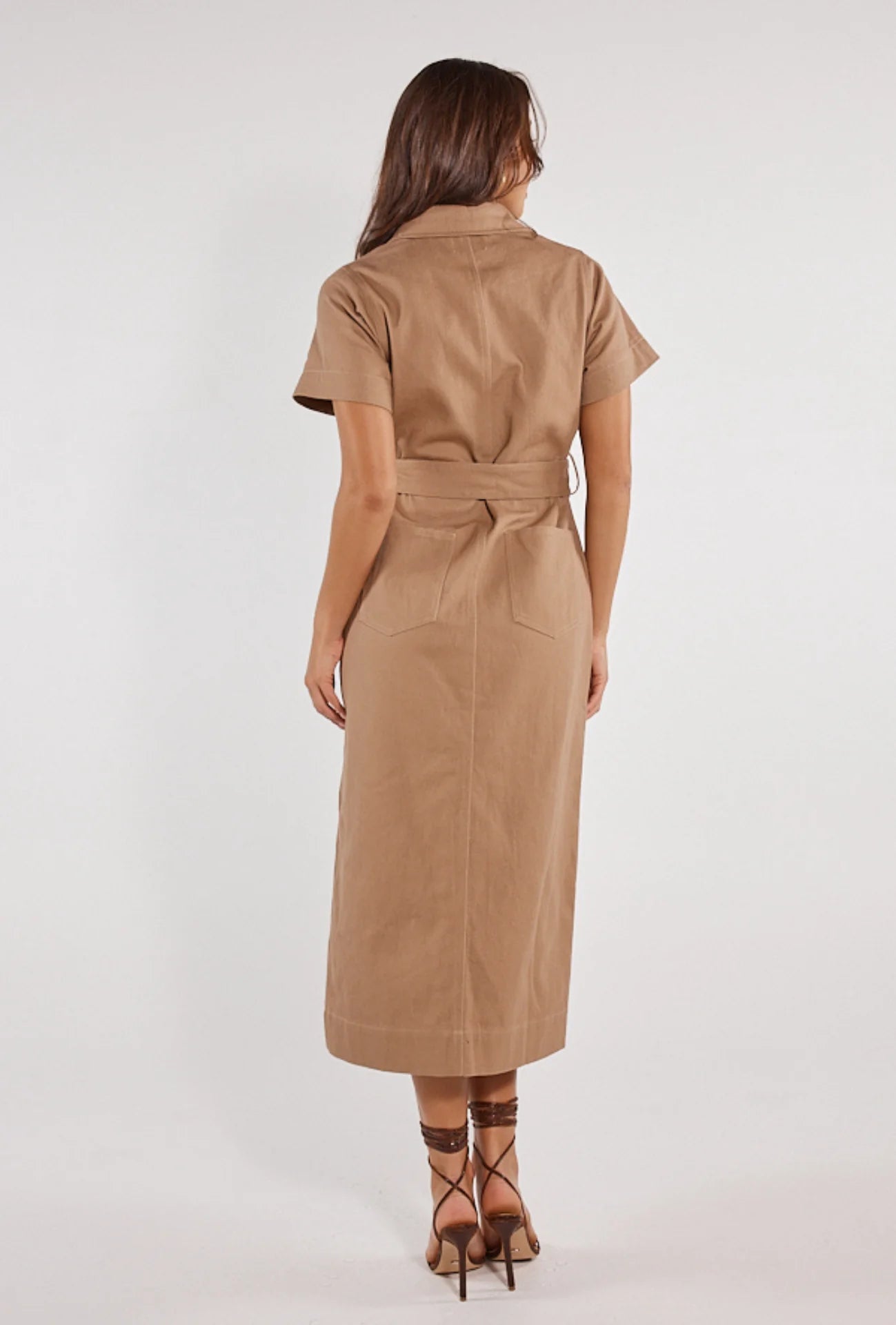 Nicole Midi Dress | Mocha Denim