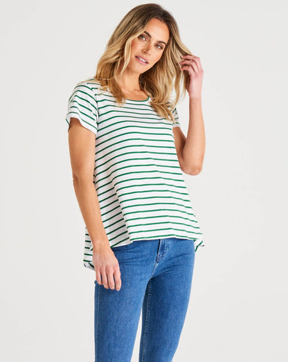 Tegan Swing Tee | Meadow Stripe