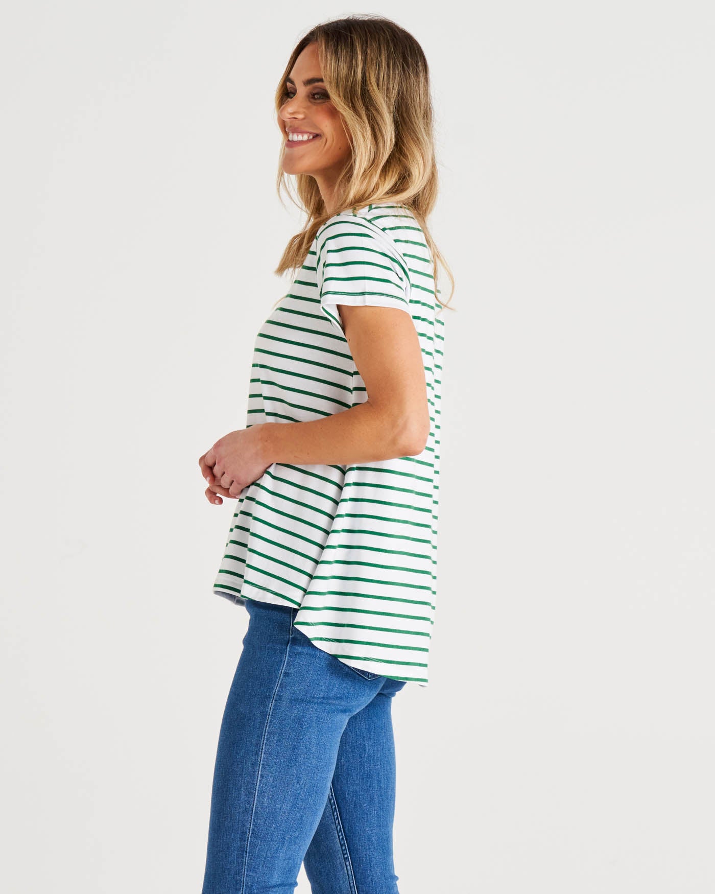 Tegan Swing Tee | Meadow Stripe