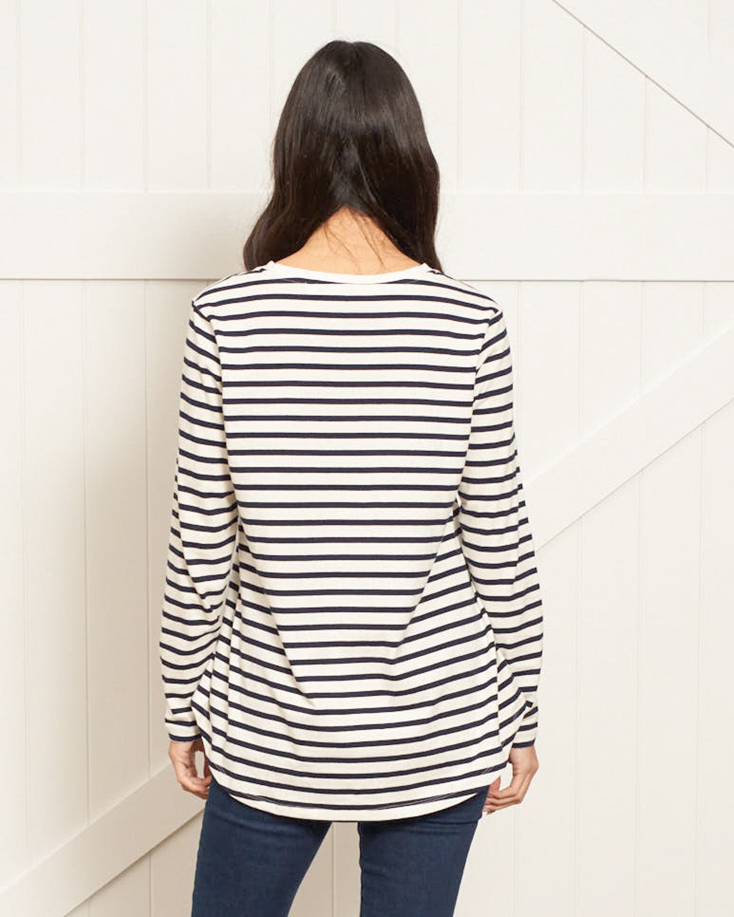 Sydney Long Sleeve Tee | Blue/White Stripe