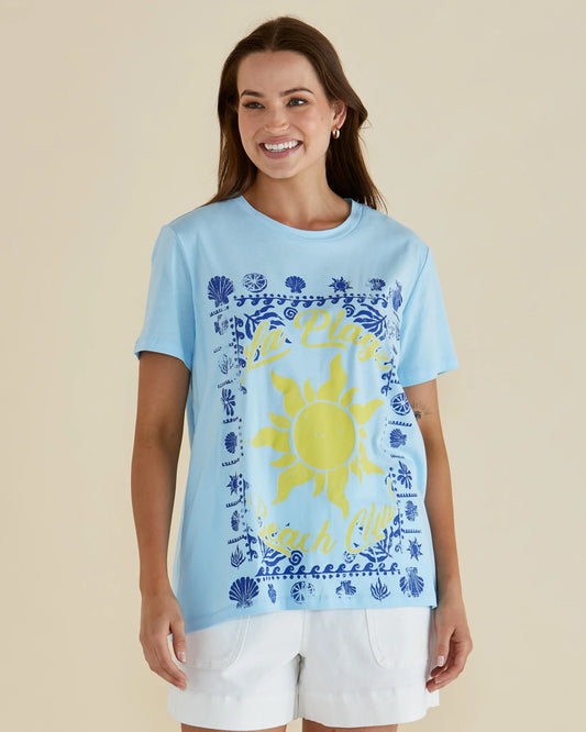 Ellia Crew Tee | La Plage Print